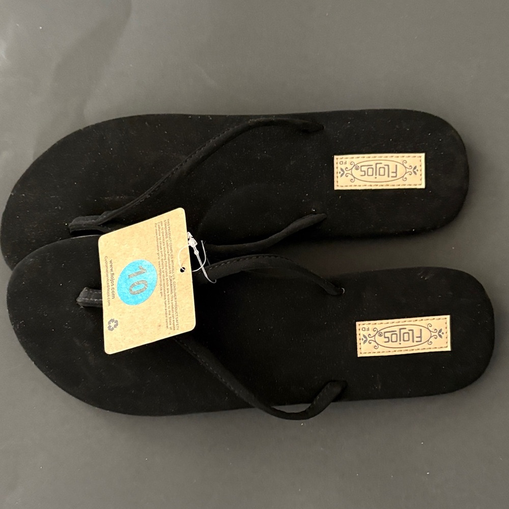 Flojos Black Flip Flops - Picture 4 of 4